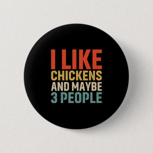 Badge Rond 5 Cm Poulet J'Aime Les Poulets