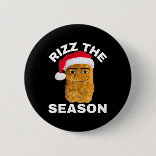 Badge Rond 5 Cm Poulet Nugget Noël Rizz La Saison - Uni-adu