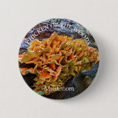 Badge Rond 5 Cm Poulet orange du champignon des bois (Devant)