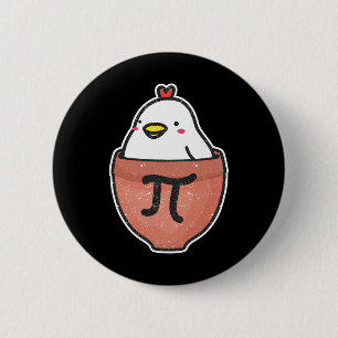 Badge Rond 5 Cm Poulet Pot Pi Day Funny Math Enseignant Mathématiq
