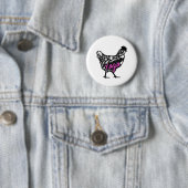 Badge Rond 5 Cm Poulet Yaga (En situation)