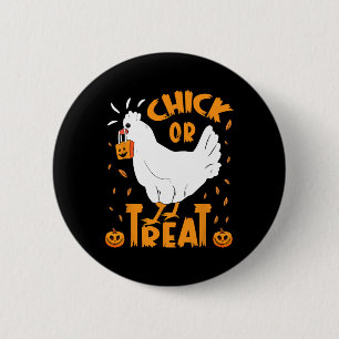 Badge Rond 5 Cm Poulets D'Halloween Ou Traite Drôle Halloween C