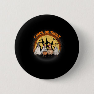 Badge Rond 5 Cm Poulets d'Halloween Squelette Chick Ou Treat Éffra