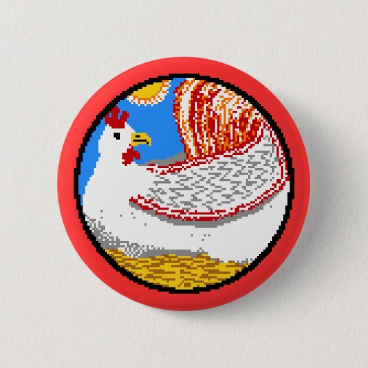 Badge Rond 5 Cm Poulets ! Gloussement de gloussement de (Devant)