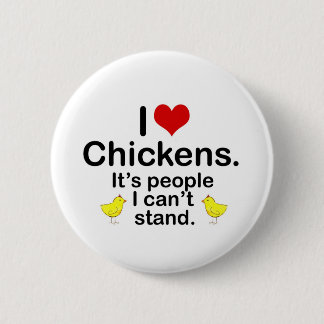 Badge Rond 5 Cm Poulets I (de coeur)
