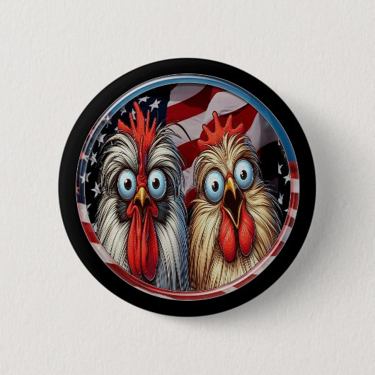 Badge Rond 5 Cm Poulets patriotiques (Devant)