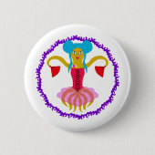 Badge Rond 5 Cm Poulpe (Devant)