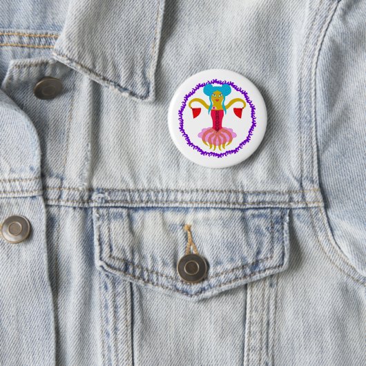 Badge Rond 5 Cm Poulpe (En situation)