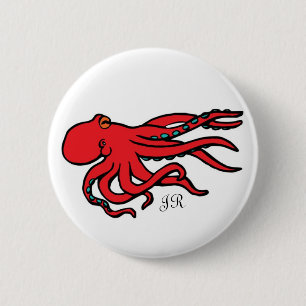 Badge Rond 5 Cm Poulpe