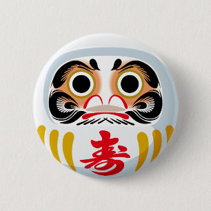 Badge Rond 5 Cm Poupée Daruma (charme traditionnel japonais de bon