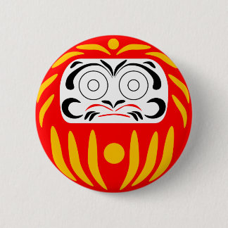Badge Rond 5 Cm Poupée de daruma japonaise traditionnelle