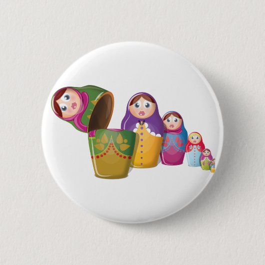 Badge Rond 5 Cm Poupée Matryoshka - Motif russe de poupées imbriqu (Devant)