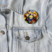 Badge Rond 5 Cm Poupées de nidification russes (En situation)