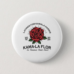 Badge Rond 5 Cm Pour Kamala Harris 2024 Vote Kama-la Flor Le Temen