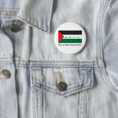 Badge Rond 5 Cm Pour la Palestine libre ! (En situation)