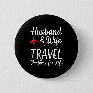 Badge Rond 5 Cm Pour les voyages de couple mari et femme