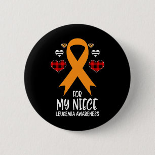 Badge Rond 5 Cm Pour ma nièce Leukemia Sensibilisation Ribbon Leop