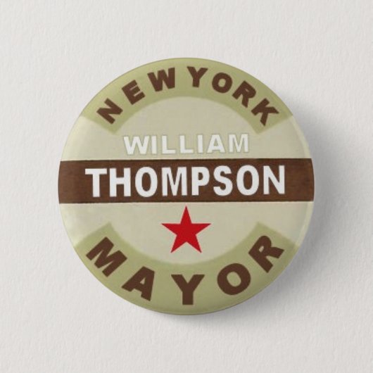 Badge Rond 5 Cm Pour maire William Thompson Button de NYC (Devant)