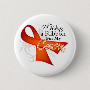 Badge Rond 5 Cm Pour mon cousin - ruban de leucémie