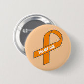 Badge Rond 5 Cm Pour mon fils (ruban orange) (Devant & derrière)