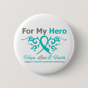 Badge Rond 5 Cm Pour mon héros - foi d'amour d'espoir - syndrome