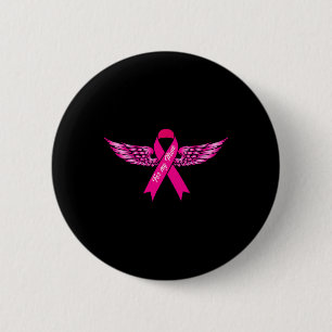 Badge Rond 5 Cm Pour My Mama Pink Wing Cool Breast Cancer Awarenes