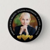 Badge Rond 5 Cm Pour toujours dans nos coeurs Garder la photo funé (Devant)