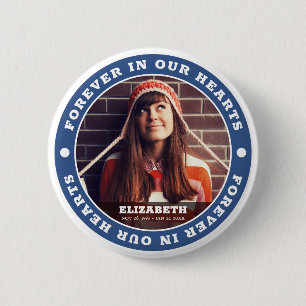 Badge Rond 5 Cm Pour toujours dans nos coeurs Photo moderne simple