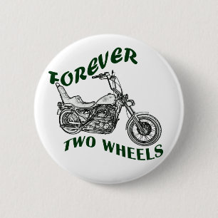 Badge Rond 5 Cm Pour toujours deux roues - cycliste
