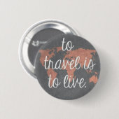 Badge Rond 5 Cm Pour voyager est de vivre (Devant & derrière)