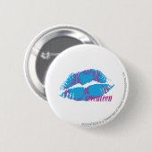 Badge Rond 5 Cm Pourpre-Aqua de damassé (Devant & derrière)