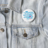 Badge Rond 5 Cm Pourpre/Aqua de graffiti (En situation)