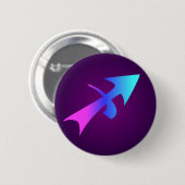 Badge Rond 5 Cm Pourpre bleu d'Aqua de rose de flèche de (Devant & derrière)