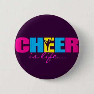 Badge Rond 5 Cm Pourpre Cheerleading personnalisé d'acclamation