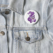 Badge Rond 5 Cm Pourpre de Meerca (En situation)