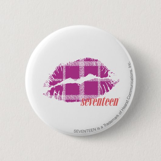 Badge Rond 5 Cm Pourpre de plaid (Devant)