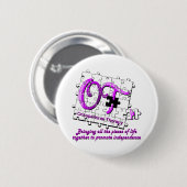 Badge Rond 5 Cm pourpre de puzzle d'ot (Devant & derrière)