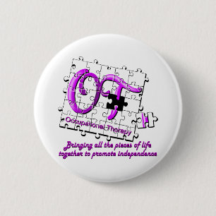 Badge Rond 5 Cm pourpre de puzzle d'ot