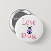 Badge Rond 5 Cm pourpre d'insecte d'amour (Devant & derrière)