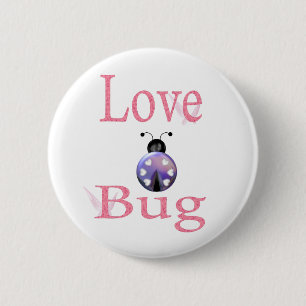 Badge Rond 5 Cm pourpre d'insecte d'amour