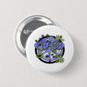 Badge Rond 5 Cm Pourpre et paix de chaux (Devant & derrière)