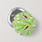 Badge Rond 5 Cm Pourpre mignon de vert d'amour de (Devant & derrière)