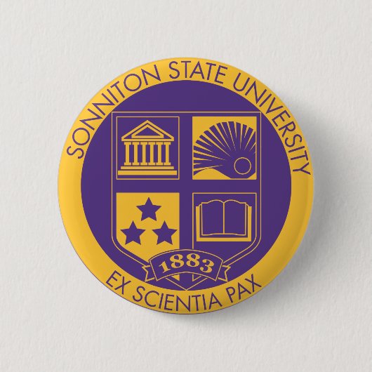 Badge Rond 5 Cm Pourpre/or (Devant)