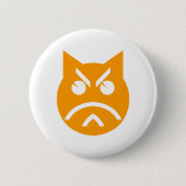 Badge Rond 5 Cm Poussage Emoji Chat (Devant)
