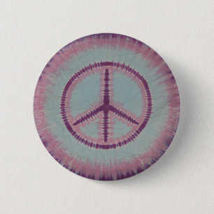 Badge Rond 5 Cm Poussettes & Bleu Tie Dye Panneau de Paix Flair