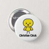 Badge Rond 5 Cm Poussin chrétien (Devant & derrière)