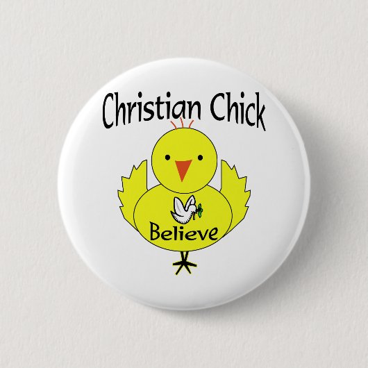 Badge Rond 5 Cm Poussin chrétien (Devant)