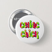Badge Rond 5 Cm Poussin coeliaque (Devant & derrière)