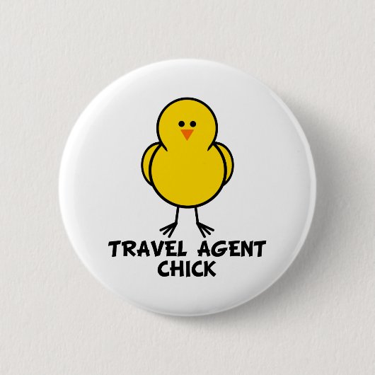 Badge Rond 5 Cm Poussin d'agent de voyage (Devant)