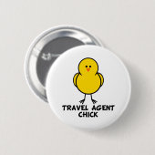 Badge Rond 5 Cm Poussin d'agent de voyage (Devant & derrière)